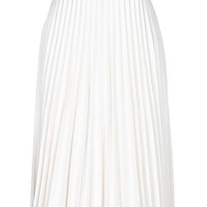 White pleated faux leather skirt off white